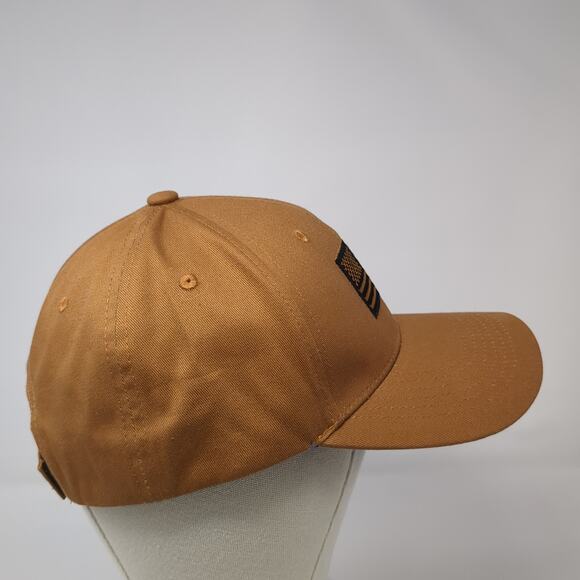 USA Flag Strapback Baseball Cap Brown One Size Adjustable Patriotic Idaho Ford - Picture 5 of 9